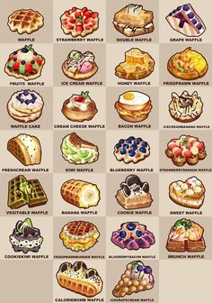 an image of different types of waffles