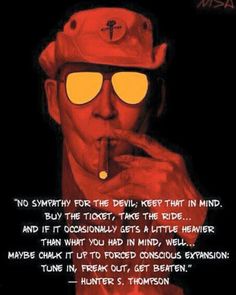 Hunter S Thompson Tattoo, Movie Library, Freedom Is A State Of Mind, Best Movies Of All Time, Hunter S Thompson Quotes, Short Instagram Quotes, Sympathy For The Devil, Hunter S Thompson, Movies Of All Time