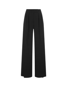 98% Virgin wool, 2% Elastane Elegant Wide Leg Wool Pants, Elegant Wool Wide Leg Pants, Elegant Wide Leg Wool Bottoms, Elegant Wool Wide Leg Business Casual Pants, Elegant Wool Wide Leg Pants For Business Casual, Elegant Wool Wide-leg Pants, Luxury High-waisted Wool Wide Leg Pants, Luxury Wool High-waisted Wide Leg Pants, Luxury Wool Wide Leg Pants