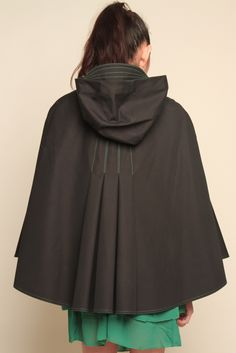 Hooded Rain Cape. Rainwear Fashion, Hood Design, Rain Rain, Yellow Raincoat, Gloomy Day, Poncho Style