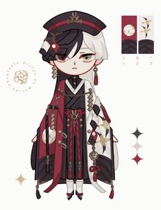 an anime character dressed in black and red