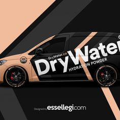 a van is shown with the words dry water on it