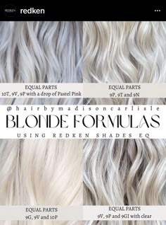 Platinum Aesthetic, Summer Blondes, Hair Formulas