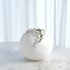 Cascading Reef Vase Short-Global Views-GVSA-7.30143-VasesWhite-2-France and Son Global Decor, Short Vase, Lantern Floor Lamp, Buffet Lamps, Global Views, Tall Vases, Table Vases, Lantern Pendant, Outdoor Wall Decor