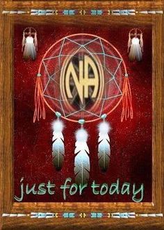 an image of a native american dream catcher with the words just for today