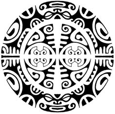 a black and white image of an intricate design in the shape of a circle, with two