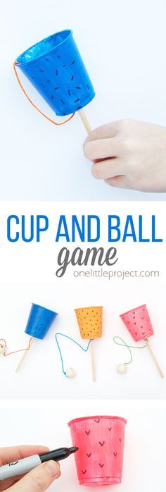 the cup and ball game is an easy activity for kids