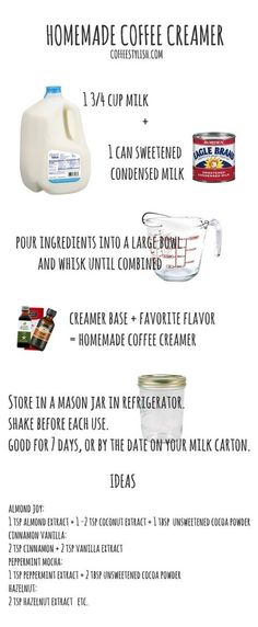 a recipe for homemade coffee creamer with instructions on how to make it in minutes