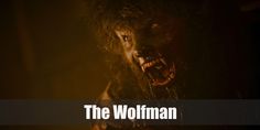 the wolfman movie poster with an evil face