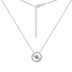 Blue Cubic Zirconia Platinum 950 Over Sterling Silver Planet Uranus Necklace Galaxy Planets, Inspired Necklace, True Self, Planets, Diamond Necklace, Cubic Zirconia, Platinum, Sterling Silver, Silver