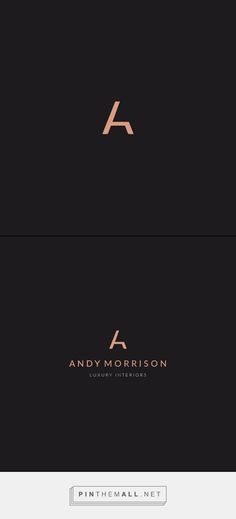 the logo for andy morrison luxury interiores is shown in gold and black