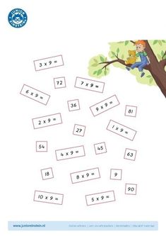 the worksheet is filled with numbers to help children learn how to solve their problems