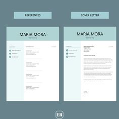 two resume templates, one in blue and the other in white