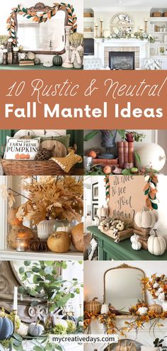 the top 10 rustic and neutral fall mantel ideas