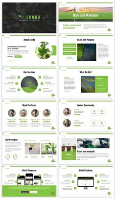 the green powerpoint presentation is ready to be used for presentations and web design projects