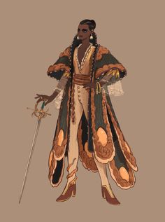 Afro Art, Fantasy Clothing, Dnd Characters, Fantasy Fashion, Creature Design, Character Outfits, Character Costumes, Fantasy Character Design, Pretty Art