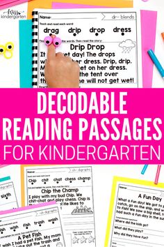 printable reading passages for kids to use in the classroom with text overlay