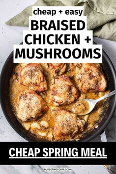 Easy Cheap Spring Meals: Low carb meal idea, high protein meal gluten free, lazy toddler meal Idea For Dinner, Meal List, Zero Carb Foods, Chicken And Mushrooms