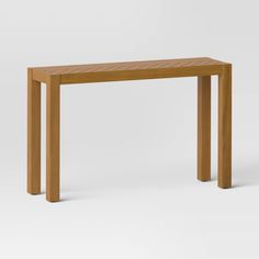 a wooden table with two legs on the top and one leg extended to the side