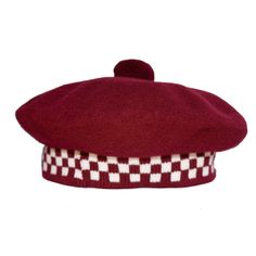 A beautiful Maroon diced beret tam.  The Scottish hats at Scots Connection are the genuine article, Ayrshire-made, where bonnet making has a documented history going back to the 1500's.  https://www.scotsconnection.com/Scots-Bonnets/Scottish-Beret-Tam---Diced__p-240-1468.aspx Scottish Hat, Tartan Hat, Kilt Accessories, Thread Crafts, Tam O' Shanter, Tartan Fashion, Tartan Accessories, Blue Bonnet, Beret Cap