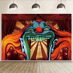 150 x 100cm Circus Clown Show Party Photography Background Cloth Decorative Scenes(MDN11761) -  by buy2fix | Online Shopping UK | buy2fix Circus Theme Halloween, Halloween Photography Backdrop, Vampire Decor, Photo Backdrop Birthday, Carnival Photography, Haunted House Halloween Party, Halloween Party Banner, Circus Aesthetic