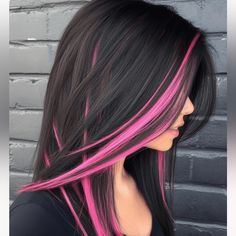 Women's 20-Inch Hot Pink Hair Extensions - 10pcs No Flaws Bin S -- All Items Come From A Dog-Friendly Home *Clothing And Shoes Can Be Washed Prior To Shipment Upon Request* *I Will Measure Any Items Upon Request* Comment Any Questions! Make An Offer!! I Ship Out Same Or Next Day!! -- Don't Have A Poshmark Account? Sign Up And Receive $10 Towards Your First Purchase With My Code: Trendytr0ve -- Dark Hair With Red And Blonde Highlights, Black And Hot Pink Hair, Black And Pink Hair, Pink Hair Extensions, Highlights Subtle, Exotic Hair Color, Pink Hair Ideas, Witchy Hair, Pink Waves