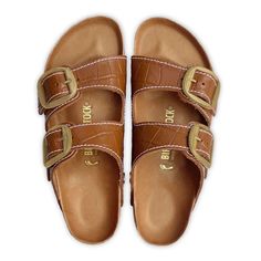 Arizona Big Buckle Embossed Natural Leather Birkenstock Big Buckle, Arizona Birkenstock, Birkenstock Arizona Big Buckle, Arizona Big Buckle, Calf Muscles, Summer Capsule, Shoe Inspo, Buckle Sandals, Birkenstock Arizona