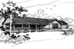 this is an artist's rendering of the ranch house plans that are available for purchase