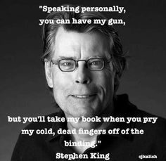 a black and white photo with the caption stephen king has flat feet it didn't stop him from writing