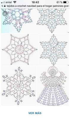 four different types of snowflakes are shown on the page, and each has an individual