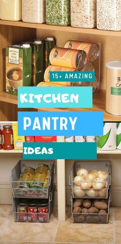 the kitchen pantry is organized and ready to be used