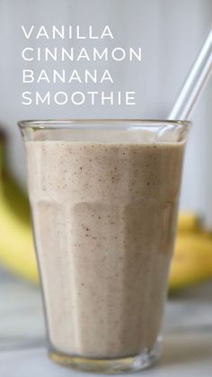 Vanilla Cinnamon Banana Smoothie Recipe Banana Smoothie Healthy, Healthy Smoothie Recipes, Smoothie Healthy, Breakfast Smoothie Recipes, Protein Shake Recipes, Easy Smoothie Recipes