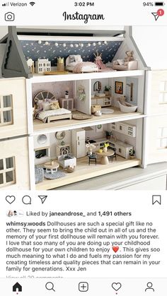 a doll house is shown on the instagram page for instagrams and other social media