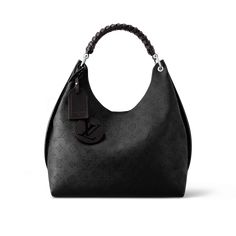 Carmel Mahina - Women - Handbags | LOUIS VUITTON ® Hobo Bags, Louis Vuitton Official, Black Leather Bags, Black Bag, New Bag, Hobo Bag, Leather Trims, Bag Sale, Calf Leather