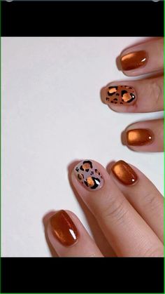 Nails - leopard- brown Cute Fall Nail Inspo, Leopard Print Nail Art, Cute Fall Nails, Nails Leopard, Leopard Print Nail, Leopard Nail Designs, Polka Dot Nail Designs, Print Nail Art, Cheetah Nail Designs