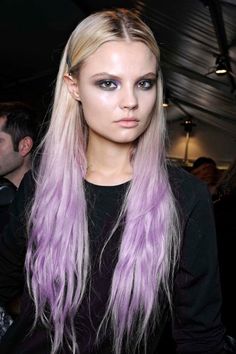 lilac pastel ombre hair Pastel Lavender Hair, Blonde Dip Dye, Purple Roots, Dipped Hair, Magdalena Frackowiak, January Jones, Lilac Hair