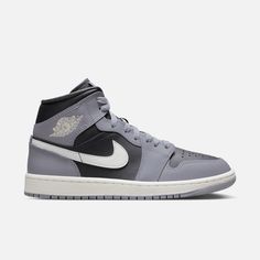 Style No. BQ6472-022 Color: Cement Grey/Anthracite/Sail The Air Jordan 1 Mid brings full-court style and premium comfort to an iconic look. Its Air-Sole unit cushions play on the hardwood, while the padded collar gives you a supportive feel. Air Jordan 1 Mid Women's Shoes. Air Jordan 1 Mid Women, Air Jordan 1 Retro Mid, Air Jordan 1 Women, Jordan 1 Retro Mid, Huarache Run, Womens Air Jordans, Jordans Women, Cement Gray, Nike Air Jordan 1