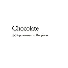 the words chocolate are written in black and white