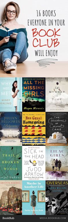 the book club flyer is shown with many different books on it, including one woman sitting in