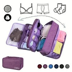 1. The DEKAXID Travel Underwear Organizer Bag is a must-have for any jetsetter looking to keep their bras and socks organized and easy to find in their suitcase or carry-on. 2. This portable zippered storage pouch is the perfect solution for maximizing space in your luggage while keeping your undergarments clean and neatly packed. 3. With the DEKAXID Travel Underwear Organizer Bag, you can say goodbye to rummaging through your suitcase in search of a missing sock or tangled bra  everything will Lingerie Organization, Travel Bra, Bra Storage, Bra Bags, Fashion Bra, Clothes Organizer, Wardrobe Accessories, Travel Storage Bag, Accessories Packing