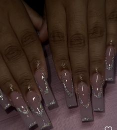 Drip Nails, Bling Acrylic Nails, Fire Nails, Long Acrylic Nails, Nail Ideas, Cute Nails, Nail Inspo, Acrylic Nails, Nails