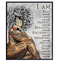 a poster with words on it that say i am