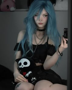 Cute Egirl, Chica Dark, Goth Egirl, Egirl Outfits, Hipster Girls, Alt Girls, Hair Inspo Color, Real Girls