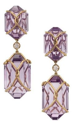 Black Gold Jewelry, Amethyst Jewelry, Amethyst Earrings, Diamond Gold, Lanvin, Estate Jewelry, Luxury Jewelry, Beautiful Earrings, Antique Jewelry