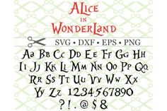 the font and numbers for alice in wonderland