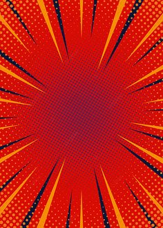 an abstract red and yellow background with halftone dots in the center, as if it were pop art