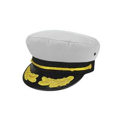 The Captain Hat is a fun navy-styled hat with nautical patch on the front and signature "scrambled eggs" patch on the bill. The hat is adjustable, so it should fit you comfortably at any occasion. Made with 100% cotton. One size fits most. Color: White.  Gender: male.  Age Group: adult. Fedora Hat Outfits, Vacation Hat, Headwear Fashion, Boat Captain, Hat Summer, Turban Hat, Summer Hat, White Hat, Turban Headbands