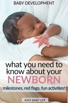 a baby laying on top of a bed with the caption, what you need to know about your newborn newborn