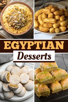 egyptian desserts collage with text overlay