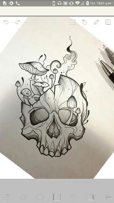 How To Draw A Skull, Drawing Ideas Skull, How To Draw Skulls, Skull Painting Ideas, Cool Skull Drawings, Skull Drawings, Kunst Tattoos, Idee Cricut, Skull Art Drawing